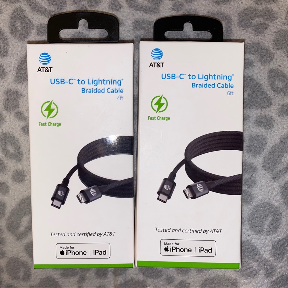 Charging cables and USB-C block for iPhone